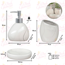 Ver imagem 3 de Kit Banheiro Lavabo Conjunto Sabonete Líquido Escova / 475 Pgb Kit Banheiro 3 Peças Atelier