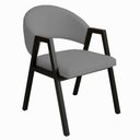 Ver imagem 1 de Cadeira de Jantar Antonella Boucle Estilo Poltrona com Pés Preto - 7 Decor Cinza Escuro