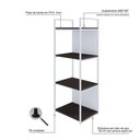 Ver imagem 4 de Estante 04 Prateleiras c/Fundo Yon 45cm Est.Branca