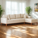 Ver imagem 1 de Sofá 4 Lugares Beny com Chaise Direito Linho Bege