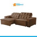 Ver imagem 6 de Sofá Retrátil Reclinável 5 Lugares 250cm com Pillow Veludo Marrom Alasca Megasul