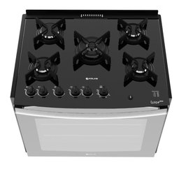 Fogão De Embutir 5 Bocas Preto Mesa De Vidro Atlas Bivolt - 11