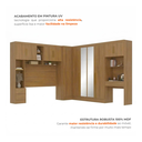 Ver imagem 5 de Guarda Roupa Casal Modulado 4 Peças 11 Portas 5 Gavetas com Cabeceira e Escrivaninha 100% MDF Smart Cinamomo Marrom