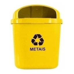 Kit 2 Cesto Individual para Coleta Seletiva com 40l Cor:amarelo - 4