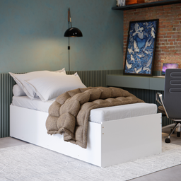 Cama Solteiro Auxiliar Casal 3 em 1 Colchões D33 Cor Branco - 4