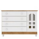 Ver imagem 3 de Berço Americano Lara e Cômoda Gran Selena Branco Acetinado Amadeirado com Colchão - Carolina