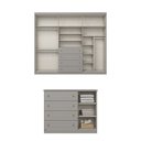 Ver imagem 3 de Conjunto Quarto Casal Guarda Roupa 6 Portas e Cômoda 4 Gavetas Amy Casa 812