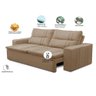 Sofá Retrátil e Reclinável 2 lugares com Molas 1,50m Ester Suede Cappuccino Adonai Estofados - 2