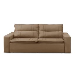 Sofá Retrátil e Reclinável 2 lugares com Molas 1,50m Ester Suede Cappuccino Adonai Estofados - 4