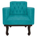 Ver imagem 6 de Kit Diva Recamier Diana 160cm Lado Esquerdo e 02 Poltronas Classic Suede Azul Turquesa - ADJ Decor