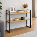 Ver mais imagens de Aparador Industrial Buffet Mesa Prateleira Cantinho do Cafe 80x90 Luxo Sala Bufet Preto Nature