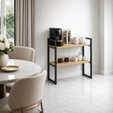 Ver imagem 6 de Aparador Industrial Buffet Mesa Prateleira Cantinho do Cafe 80x90 Luxo Sala Bufet Preto Nature