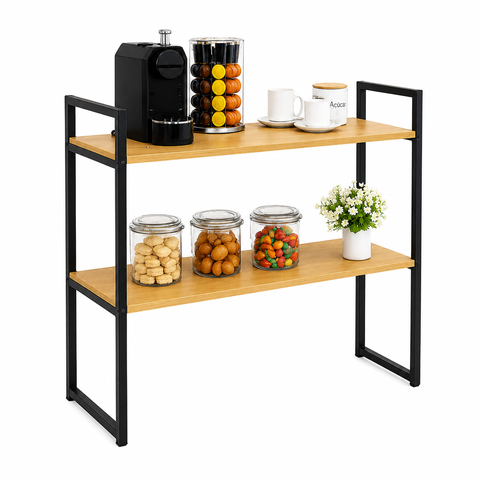 Aparador Industrial Buffet Mesa Prateleira Cantinho do Cafe 80x90 Luxo Sala Bufet Preto Nature
