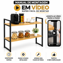 Ver imagem 6 de Aparador Industrial Buffet Mesa Prateleira Cantinho do Cafe 80x90 Luxo Sala Bufet Preto Nature