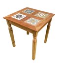 Ver imagem 1 de Mesa em Madeira de Demolição com Ladrilhos Hidráulico Variados 70x70 Sudeste Rústico