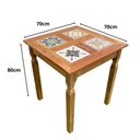 Ver imagem 4 de Mesa em Madeira de Demolição com Ladrilhos Hidráulico Variados 70x70 Sudeste Rústico
