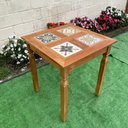 Ver imagem 2 de Mesa em Madeira de Demolição com Ladrilhos Hidráulico Variados 70x70 Sudeste Rústico