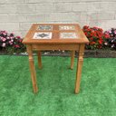 Ver imagem 3 de Mesa em Madeira de Demolição com Ladrilhos Hidráulico Variados 70x70 Sudeste Rústico