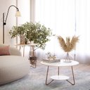 Ver mais imagens de Conjunto 2 Mesa de Centro e Apoio Liz Sala Moderno - Branco