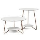 Ver imagem 1 de Conjunto 2 Mesa de Centro e Apoio Liz Sala Moderno - Branco