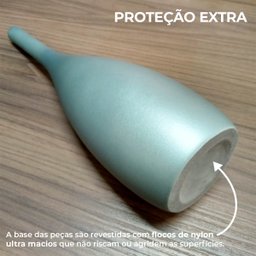 Abajur Pequeno de Cerâmica para Quarto Bola Cinza Fosco com Cúpula de Tecido - 4