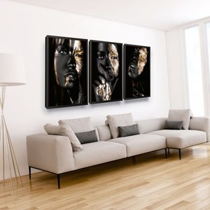 Quadros Decorativos Mulheres Negras Moldura Grande Sala