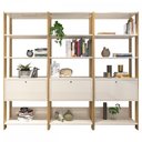 Ver imagem 2 de Conjunto Estantes para Livros Match 3 Portas Basculantes 9 Prateleiras Off White/Carvalho - Pnr Móve