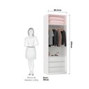 Ver imagem 3 de Guarda Roupa Modulado 2 Portas 3 Gavetas 80cm com Vidro Reflecta Bronze Prime Luciane Móveis