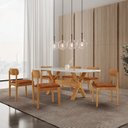 Ver imagem 1 de Conjunto de Mesa de Jantar Bellini Tampo 180cm Laqueado Canto Moeda 6 Cadeiras Bellini Off White/Star Puce/Imbuia Marrom/Cinamomo/Laque