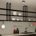 Ver imagem 5 de Prateleira Tripla Estilo Industrial Teto Parede 80cm PP Fs