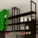 Ver imagem 4 de Prateleira Tripla Estilo Industrial Teto Parede 80cm PP Fs