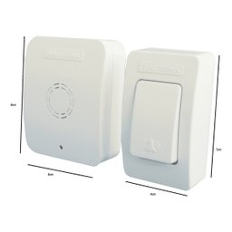 Campainha sem Fio 150m Tomada Pilha White Qualitronix - 3