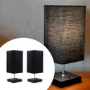 Ver imagem 1 de Kit 2 Abajur Luminaria de Mesa Quadrado Mdf Interruptor Ref 49 Decoração Casa Sala Quarto Escritório