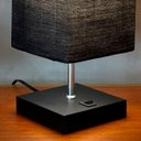 Ver imagem 4 de Kit 2 Abajur Luminaria de Mesa Quadrado Mdf Interruptor Ref 49 Decoração Casa Sala Quarto Escritório