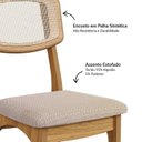 Ver imagem 4 de Kit 2 Cadeiras Estofadas em Tecido 95% Algodão Encosto Telado Estrutura 100% MDF Nápoles Marrom/Freijó/Bege Rústico