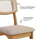 Ver imagem 4 de Kit 2 Cadeiras Estofadas em Tecido 95% Algodão Encosto Telado Estrutura 100% MDF Nápoles