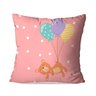 Almofada Avulsa Decorativa Ursinho com Balão Rosa 35x35cm - 1