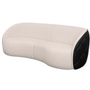 Ver imagem 3 de Sofá Curvo 240cm 2 Lugares Bipartido Hermon Bouclé Off White / Courino Preto - Sallar Home