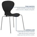Ver imagem 7 de Kit 2 Cadeiras Empilháveis Base Aço Tubular Flash Preto/Prata