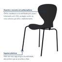 Ver mais imagens de Kit 2 Cadeiras Empilháveis Base Aço Tubular Flash Preto