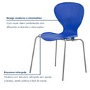 Ver mais imagens de Kit 4 Cadeiras Empilháveis Base Aço Tubular Flash Azul