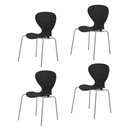 Ver imagem 1 de Kit 4 Cadeiras Empilháveis Base Aço Tubular Flash Preto/Prata