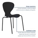 Ver imagem 6 de Kit 4 Cadeiras Empilháveis Base Aço Tubular Flash Preto