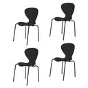 Ver imagem 1 de Kit 4 Cadeiras Empilháveis Base Aço Tubular Flash Preto