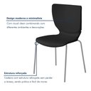 Ver imagem 6 de Cadeira Empilhável Base Aço Tubular Mono Preto/Prata