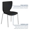 Ver imagem 5 de Cadeira Empilhável Base Aço Tubular Mono Preto/Prata