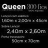 Jogo de Cama Queen Size 300 Fios Kacyumara 4 Peças Preto - 5