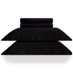 Jogo de Cama Queen Size 300 Fios Kacyumara 4 Peças Preto - 2