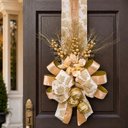 Ver imagem 1 de Escapulário Natalino Enfeite Decoração Porta Dourado 130cm