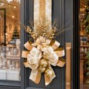 Ver imagem 3 de Escapulário Natalino Enfeite Decoração Porta Dourado 130cm